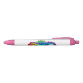 Stylo Noir Hippocampe polygonal arc-en-ciel (Haut)