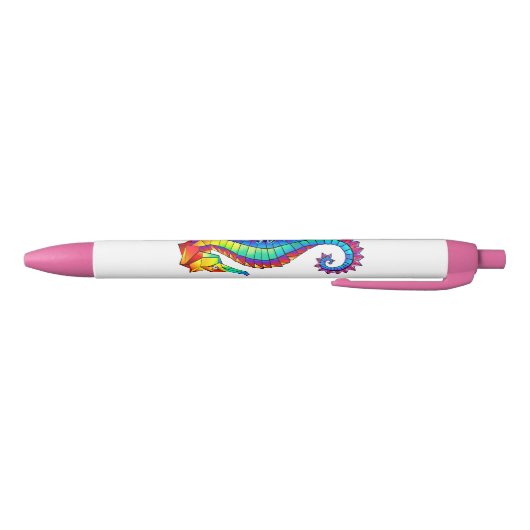 Stylo Noir Hippocampe polygonal arc-en-ciel (Bas)