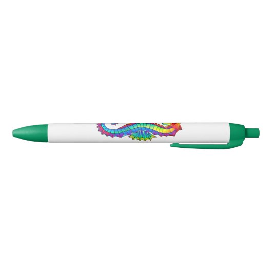 Stylo Noir Hippocampe polygonal arc-en-ciel (Bas)