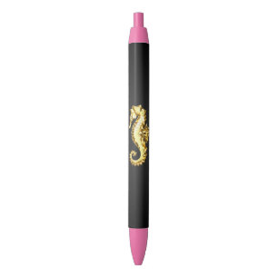 Stylo Noir Hippocampe Polygonal Or
