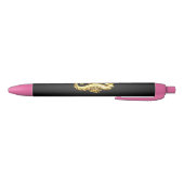 Stylo Noir Hippocampe Polygonal Or (Bas)