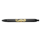 Stylo Noir Hippocampe Polygonal Or (Devant)