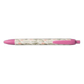 Stylo Noir Hisbiscus Tropical Palm Tree Motif (Dos)