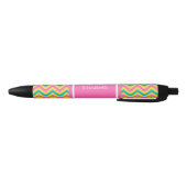Stylo Noir Hot rose 2 Ananas Turquoise LG Chevron Nom Monogra (Bas)