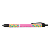 Stylo Noir Hot rose 2 Ananas Turquoise LG Chevron Nom Monogra (Haut)