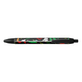 Stylo Noir Icônes végétales colorées (Dos)