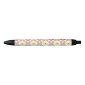 Stylo Noir Ikat coloré de diamants géométrique (Devant)