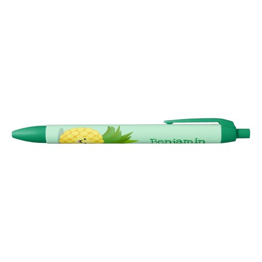Stylo Noir Illustration d'ananas mignon (Haut)
