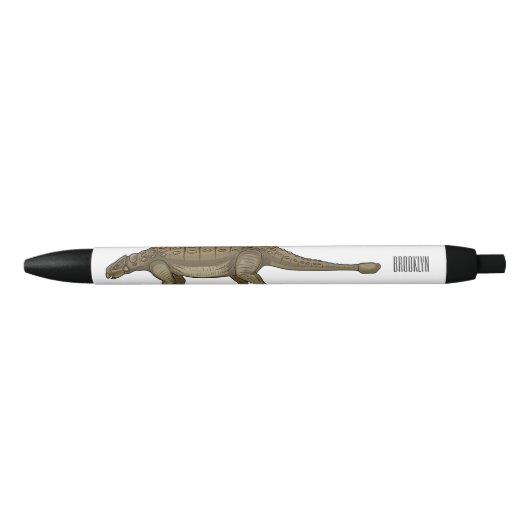 Stylo Noir Illustration d'Ankylosaurus (Devant)
