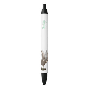 Stylo Noir Illustration de cartoon d'oiseau-lyre superbe heur