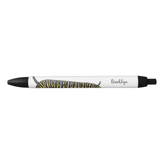 Stylo Noir illustration de chenille de monarque de dessin ani (Devant)