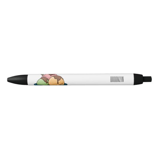 Stylo Noir Illustration de crème glacée (Devant)