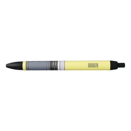 Stylo Noir Illustration de dessin sur micro-ondes (Devant)