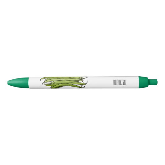 Stylo Noir Illustration de haricots verts (Devant)