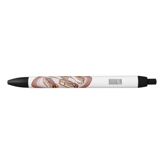 Stylo Noir Illustration de l'éclair de chocolat (Devant)