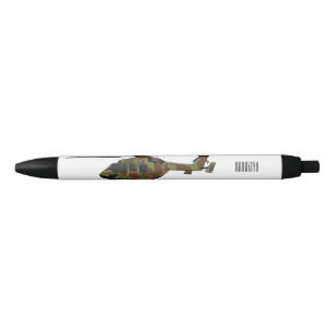 Stylo Noir Illustration de l'hélicoptère de l'armée