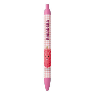 Stylo Noir Illustration de litchee rose mignon