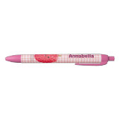 Stylo Noir Illustration de litchee rose mignon (Bas)