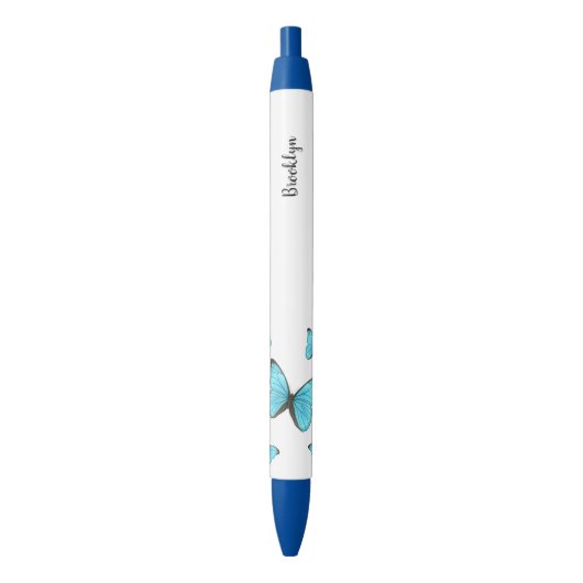 Stylo Noir Illustration de papillons Morpho (devant Vertical)