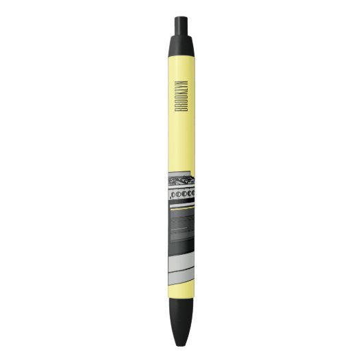 Stylo Noir Illustration de poêle électrique (devant Vertical)