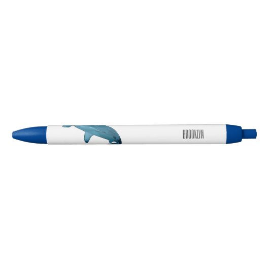 Stylo Noir Illustration de requin marteau (Devant)