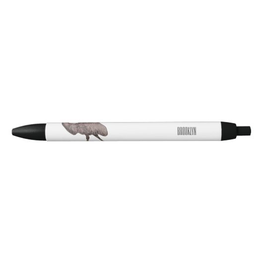Stylo Noir Illustration d'Emu bird (Devant)