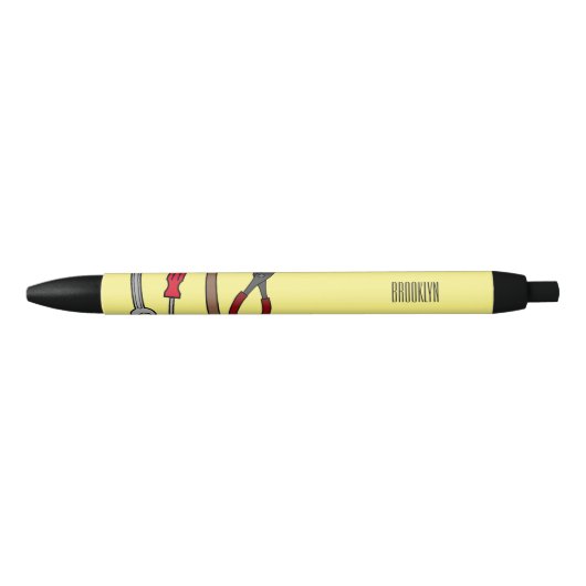Stylo Noir Illustration des outils de menuiserie (Devant)