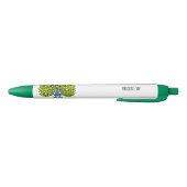 Stylo Noir Illustration d'oiseau de paon brillant (Bas)