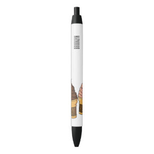 Stylo Noir Illustration du cône de crème glacée