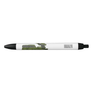 Stylo Noir Illustration d'un camion de missiles militaires
