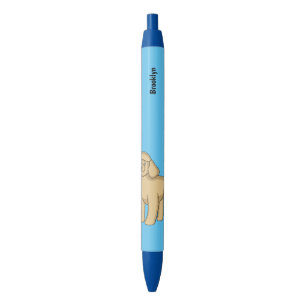 Stylo Noir Illustration d'un caniche brun joyeux