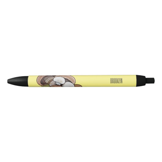 Stylo Noir Illustration d'un champignon (Devant)