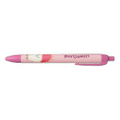 Stylo Noir Illustration mignon du ramboutan rose (Bas)