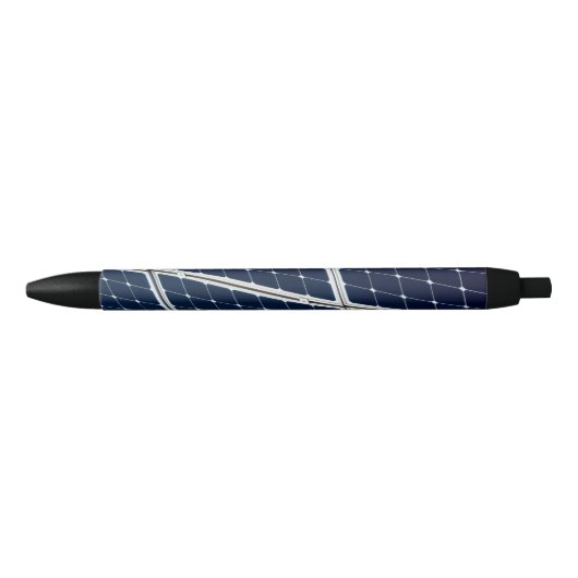 Stylo Noir Image amusante d'un panneau solaire (Devant)