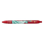 Stylo Noir Image de la statue de la Liberté verte & monogramm (Devant)