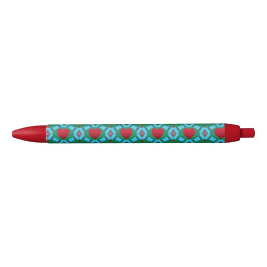 Stylo Noir Image de Red Heart et Blue Abstracts (Devant)