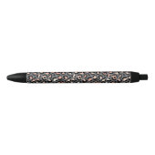 Stylo Noir Impression Animale Taches de Léopard Noir Rose Ani (Devant)