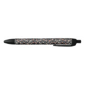 Stylo Noir Impression Animale Taches de Léopard Noir Rose Ani (Bas)