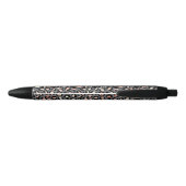 Stylo Noir Impression Animale Taches de Léopard Noir Rose Ani (Dos)