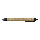 Stylo Noir Impression botanique victorienne de rose et feuill (Bas)