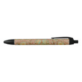 Stylo Noir Impression botanique victorienne de rose et feuill (Haut)