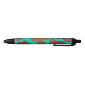 Stylo Noir Impression Brown et Turquoise de vache (Bas)