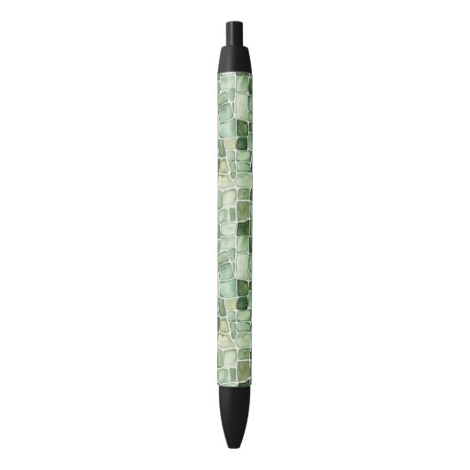 Stylo Noir Impression d'alligator vert (devant Vertical)