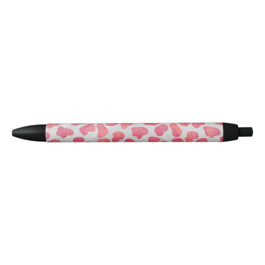Stylo Noir Impression dalmate rose et blanc (Devant)