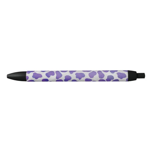 Stylo Noir Impression dalmate violet et blanche (Devant)