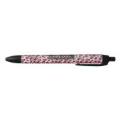 Stylo Noir Impression d'animal léopard rose avec faux foil et (Bas)