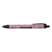 Stylo Noir Impression d'animal léopard rose avec faux foil et (Haut)