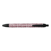 Stylo Noir Impression d'animal léopard rose avec faux foil et (Dos)