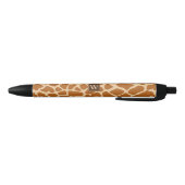 Stylo Noir Impression De Giraffe À La Mode Avec Monogramme Ch (Bas)