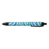Stylo Noir Impression en bleu et blanc Zebra (Bas)